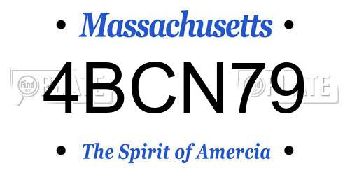 4BCN79 Massachusetts License Plate