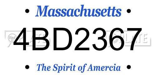 4BD2367 Massachusetts License Plate