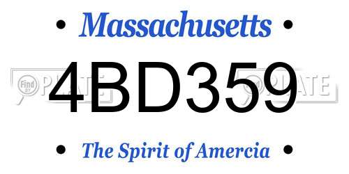 4BD359 Massachusetts License Plate
