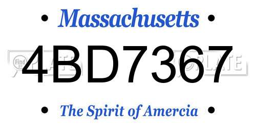 4BD7367 Massachusetts License Plate