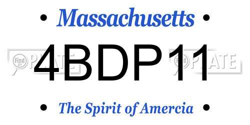 4BDP11 Massachusetts License Plate