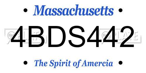 4BDS442 Massachusetts License Plate