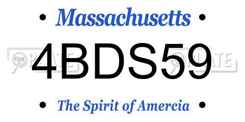 4BDS59 Massachusetts License Plate