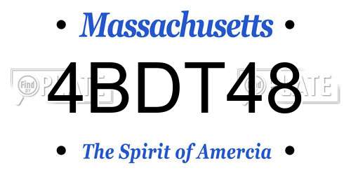 4BDT48 Massachusetts License Plate
