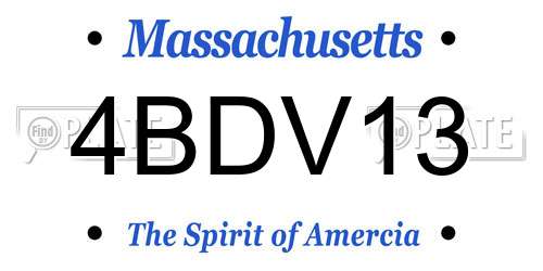 4BDV13 Massachusetts License Plate