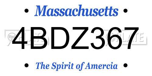 4BDZ367 Massachusetts License Plate