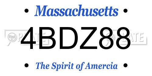 4BDZ88 Massachusetts License Plate