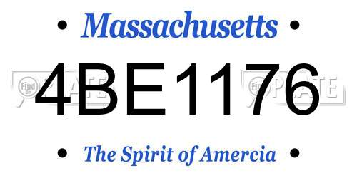 4BE1176 Massachusetts License Plate