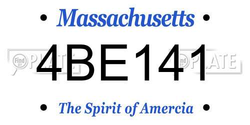 4BE141 Massachusetts License Plate