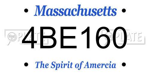 4BE160 Massachusetts License Plate
