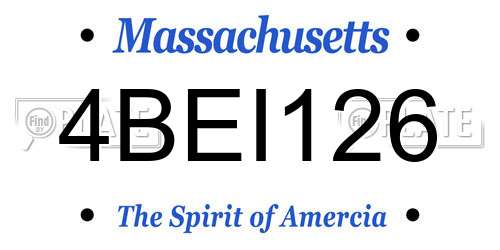 4BEI126 Massachusetts License Plate