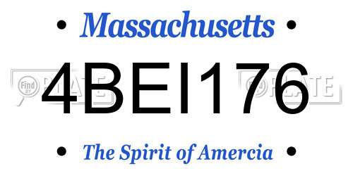 4BEI176 Massachusetts License Plate