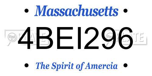 4BEI296 Massachusetts License Plate