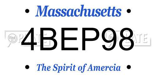 4BEP98 Massachusetts License Plate