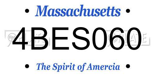 4BES060 Massachusetts License Plate