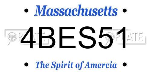 4BES51 Massachusetts License Plate