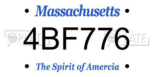 4BF776 Massachusetts License Plate