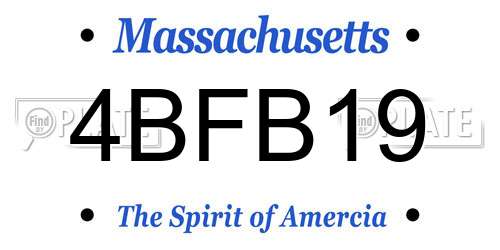 4BFB19 Massachusetts License Plate