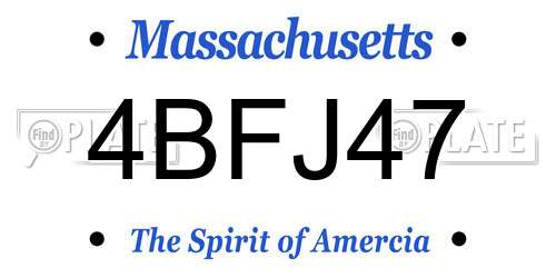 4BFJ47 Massachusetts License Plate
