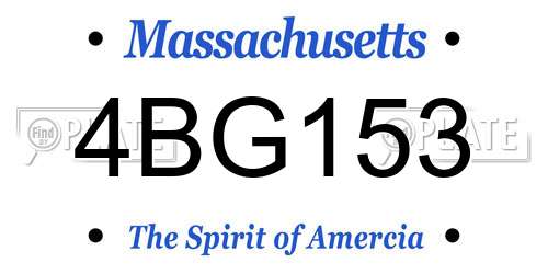 4BG153 Massachusetts License Plate