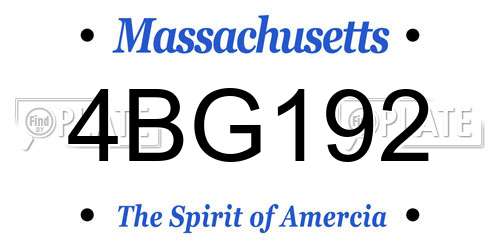 4BG192 Massachusetts License Plate
