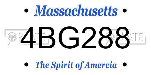 4BG288 Massachusetts License Plate