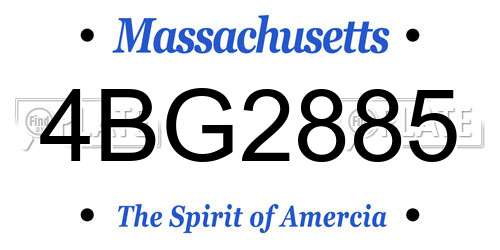 4BG2885 Massachusetts License Plate