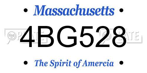4BG528 Massachusetts License Plate