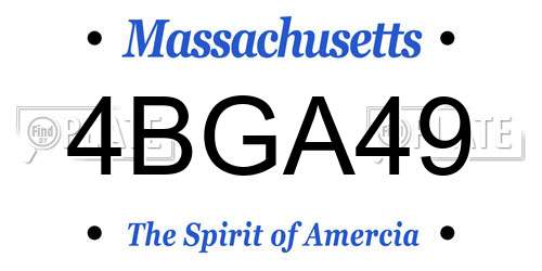 4BGA49 Massachusetts License Plate