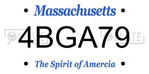 4BGA79 Massachusetts License Plate