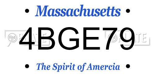 4BGE79 Massachusetts License Plate