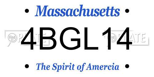4BGL14 Massachusetts License Plate