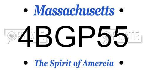 4BGP55 Massachusetts License Plate