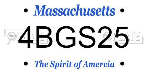 4BGS25 Massachusetts License Plate