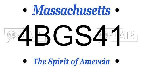 4BGS41 Massachusetts License Plate