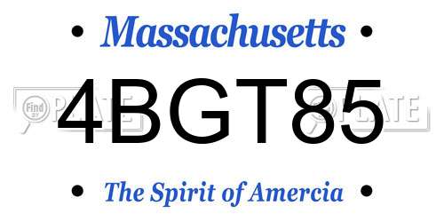 4BGT85 Massachusetts License Plate