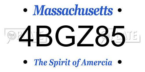 4BGZ85 Massachusetts License Plate