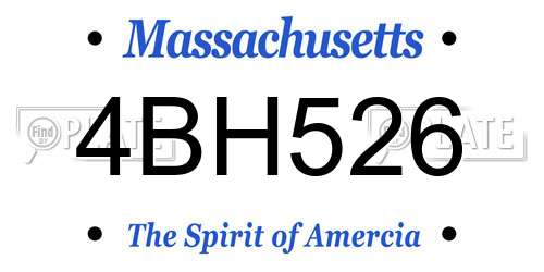 4BH526 Massachusetts License Plate