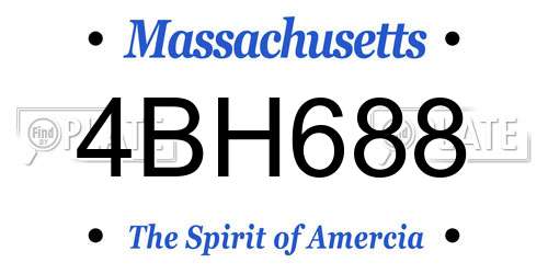 4BH688 Massachusetts License Plate