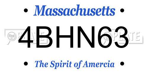 4BHN63 Massachusetts License Plate