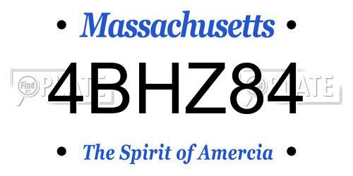 4BHZ84 Massachusetts License Plate