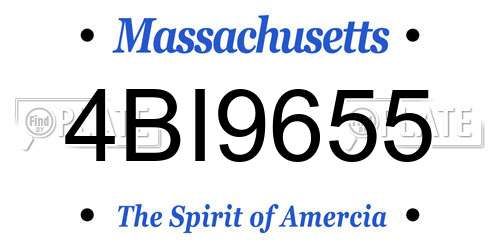 4BI9655 Massachusetts License Plate