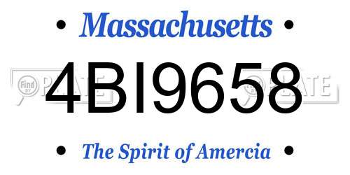 4BI9658 Massachusetts License Plate