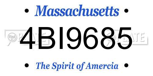 4BI9685 Massachusetts License Plate