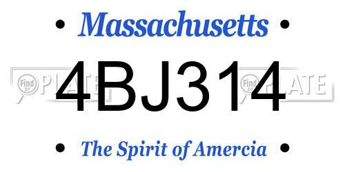 4BJ314 Massachusetts License Plate