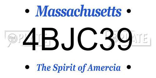4BJC39 Massachusetts License Plate