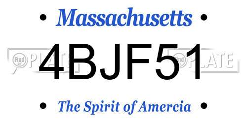 4BJF51 Massachusetts License Plate