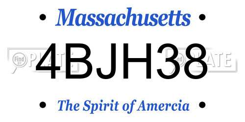 4BJH38 Massachusetts License Plate