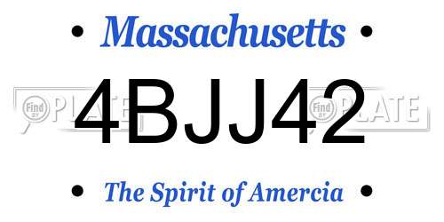 4BJJ42 Massachusetts License Plate
