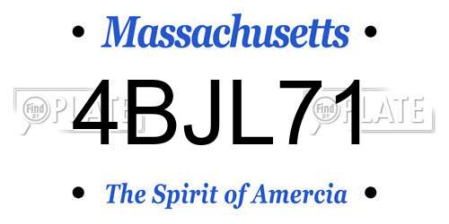 4BJL71 Massachusetts License Plate